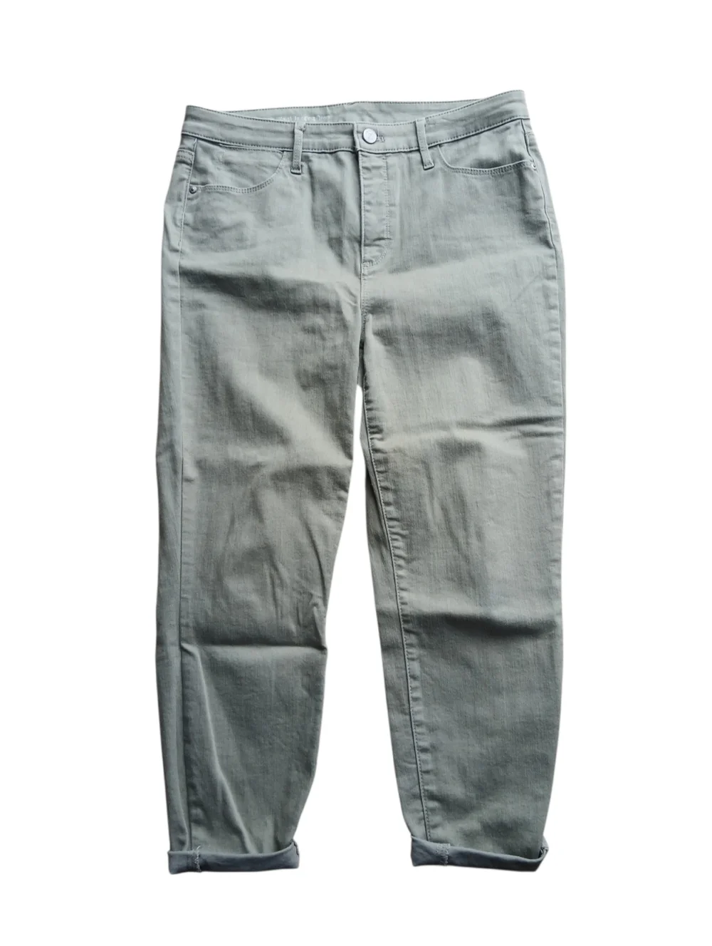 Talbots Size 10 Light Sage High Waist Jegging Crop Straight-Leg Jeans